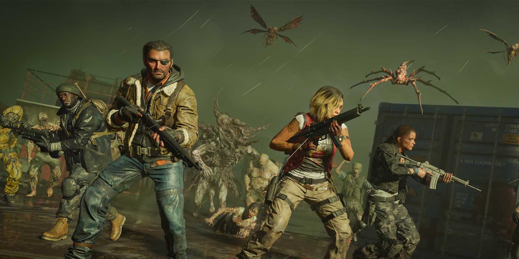 black ops 6 zombies characters surrounded by zombies
