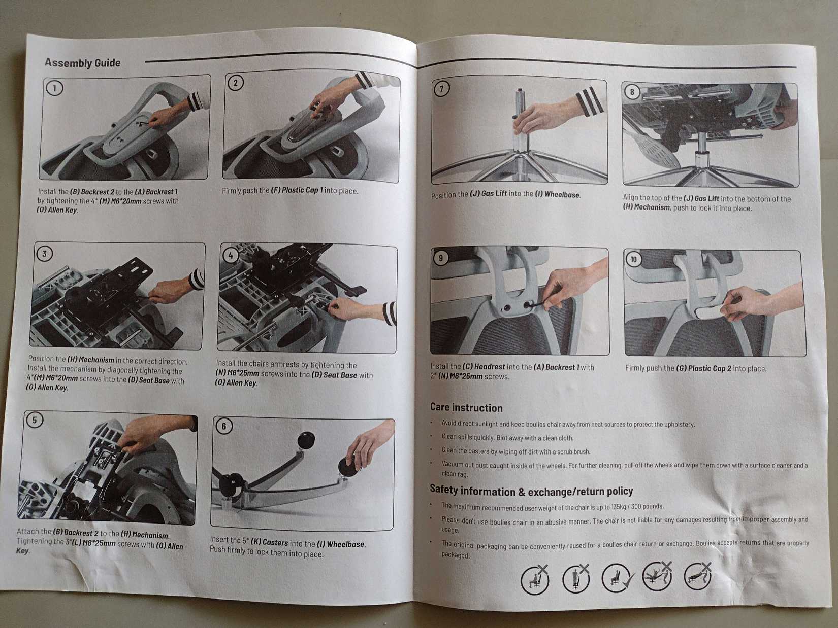 Boulies-EP460-chair-instructions-manual-assembly-guide