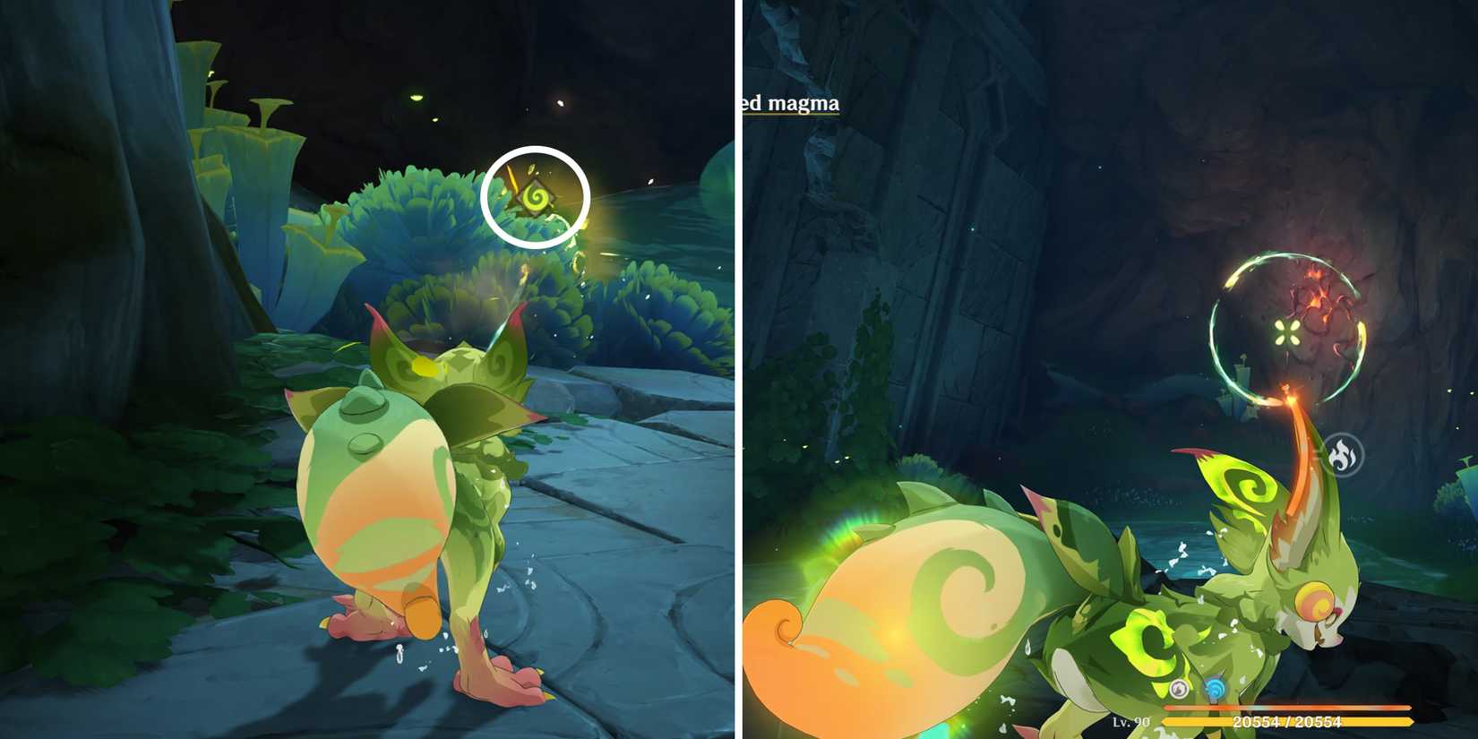 break the solidified magma in genshin impact