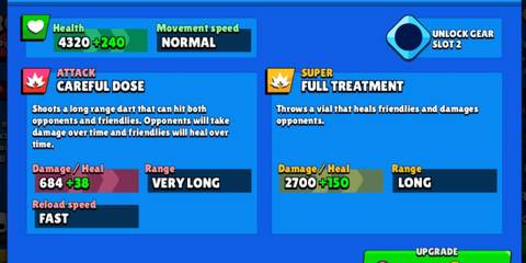 A display of Byron's stats on a blue background in Brawl Stars
