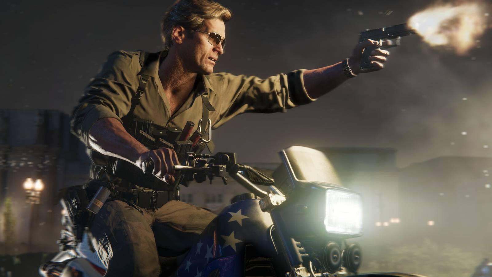 Russell Adler on a motorcycle in 'Call of Duty: Black Ops 6'