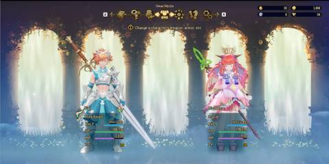 characters screen in visions of mana