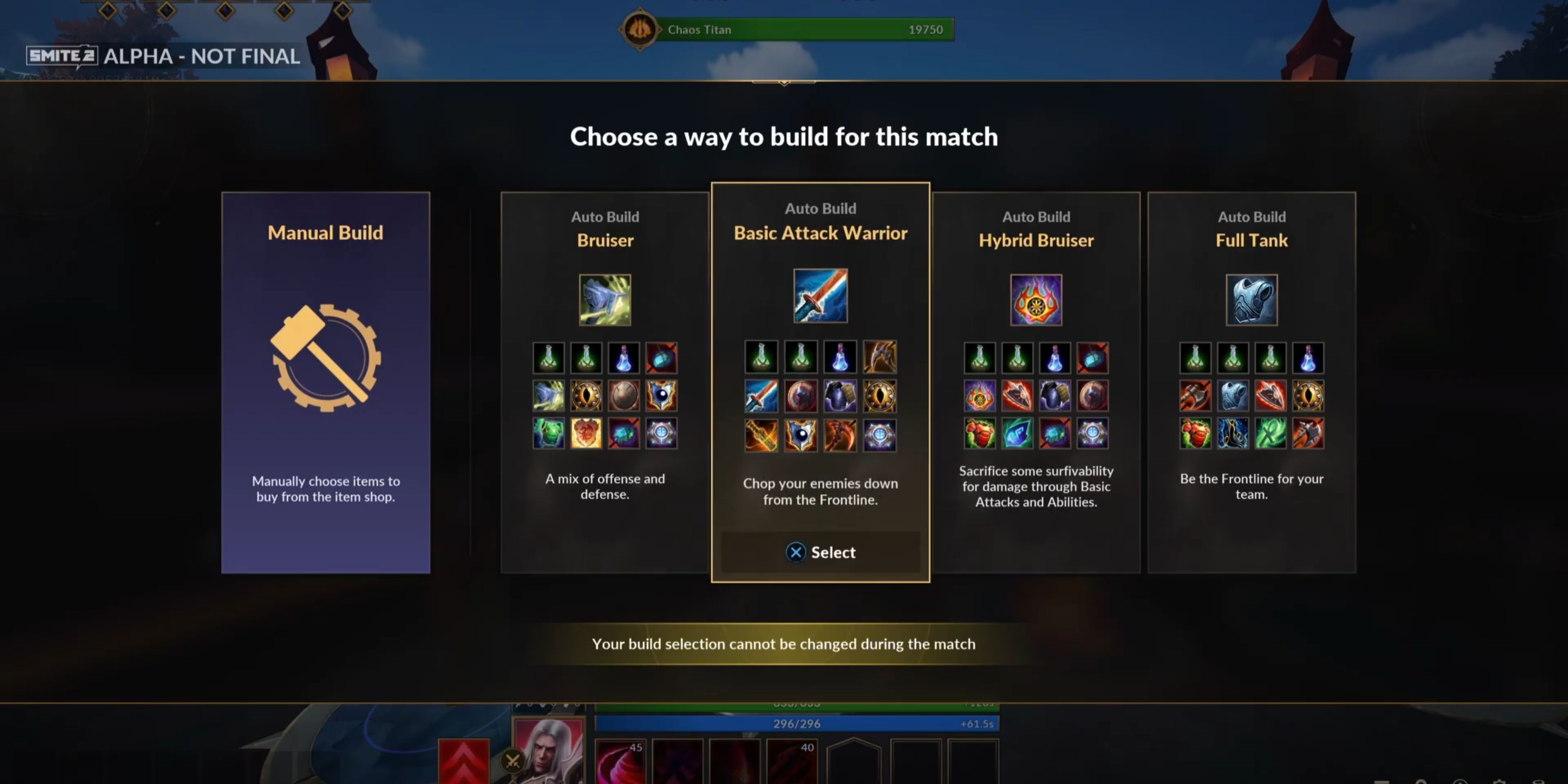 Choose an Autobuild in Smite 2