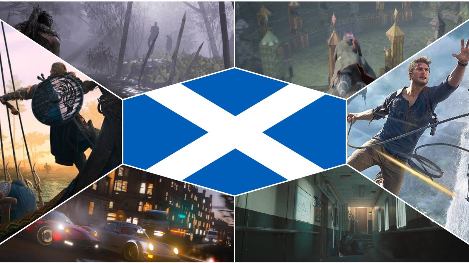 Collage of Games Set In Scotland Cover Image