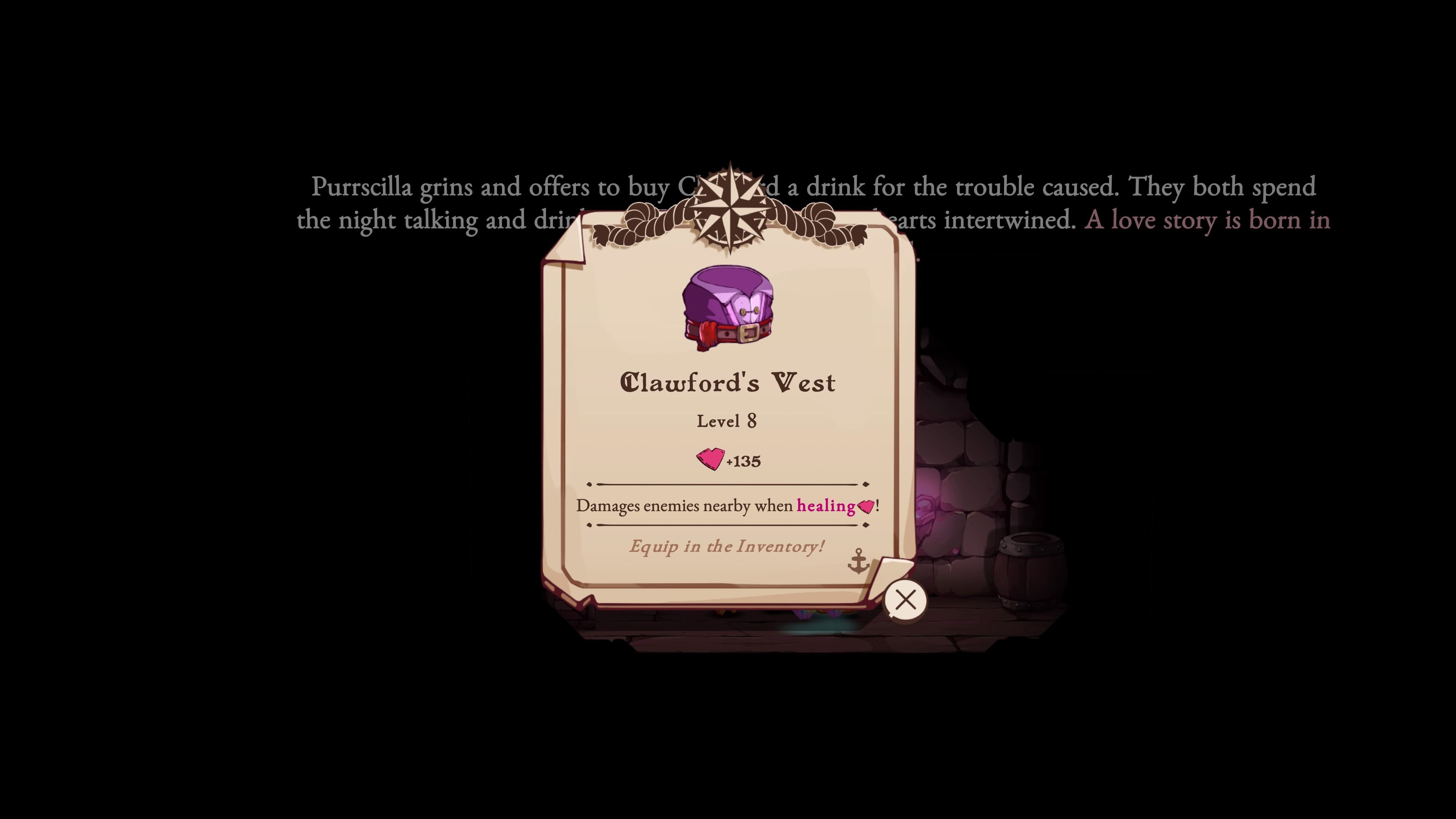 Completing the Lovepurr Chronicles Side Quest in Cat Quest 3 Clawford's Vest