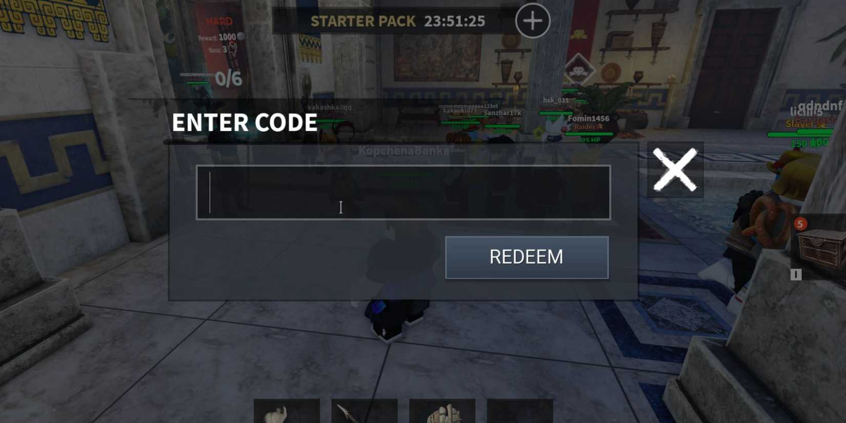 Conan Horde Slayer the codes tab