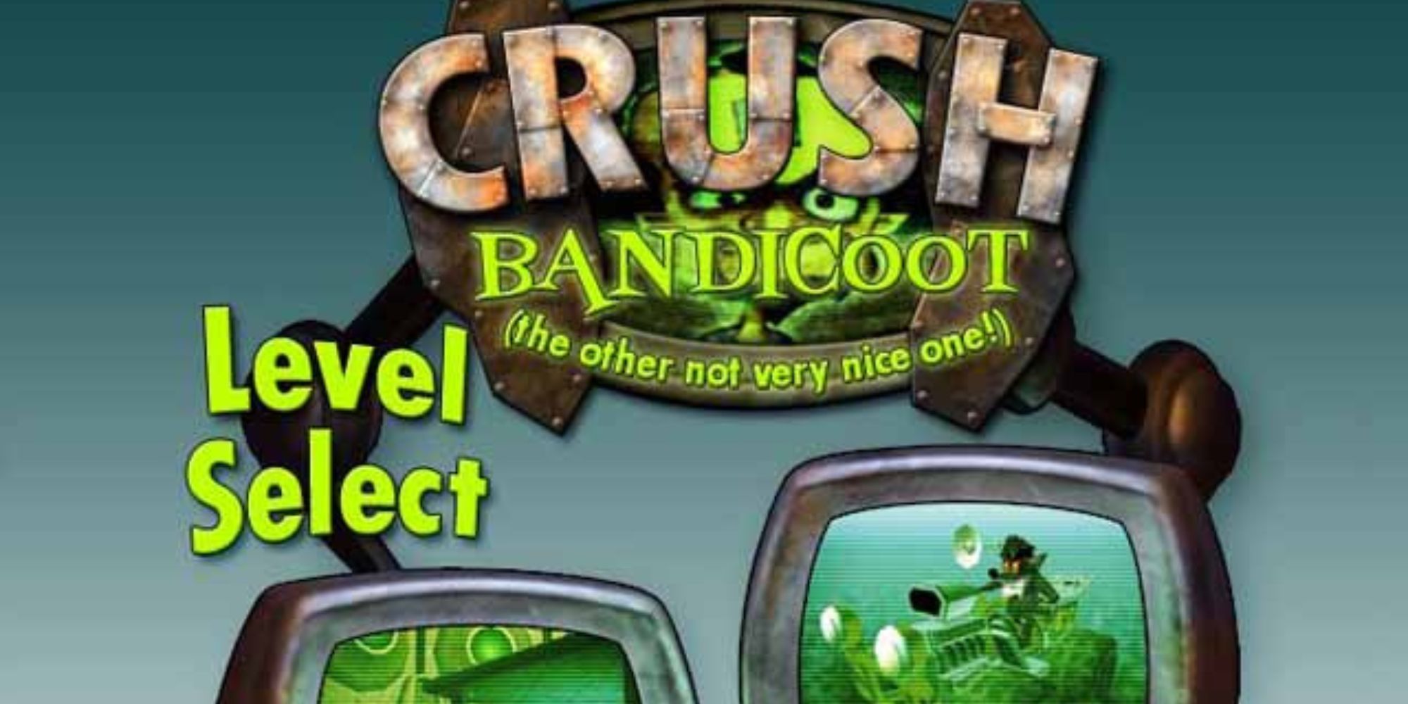 Concept art for the title screen of the canceled game, Crush Bandicoot.