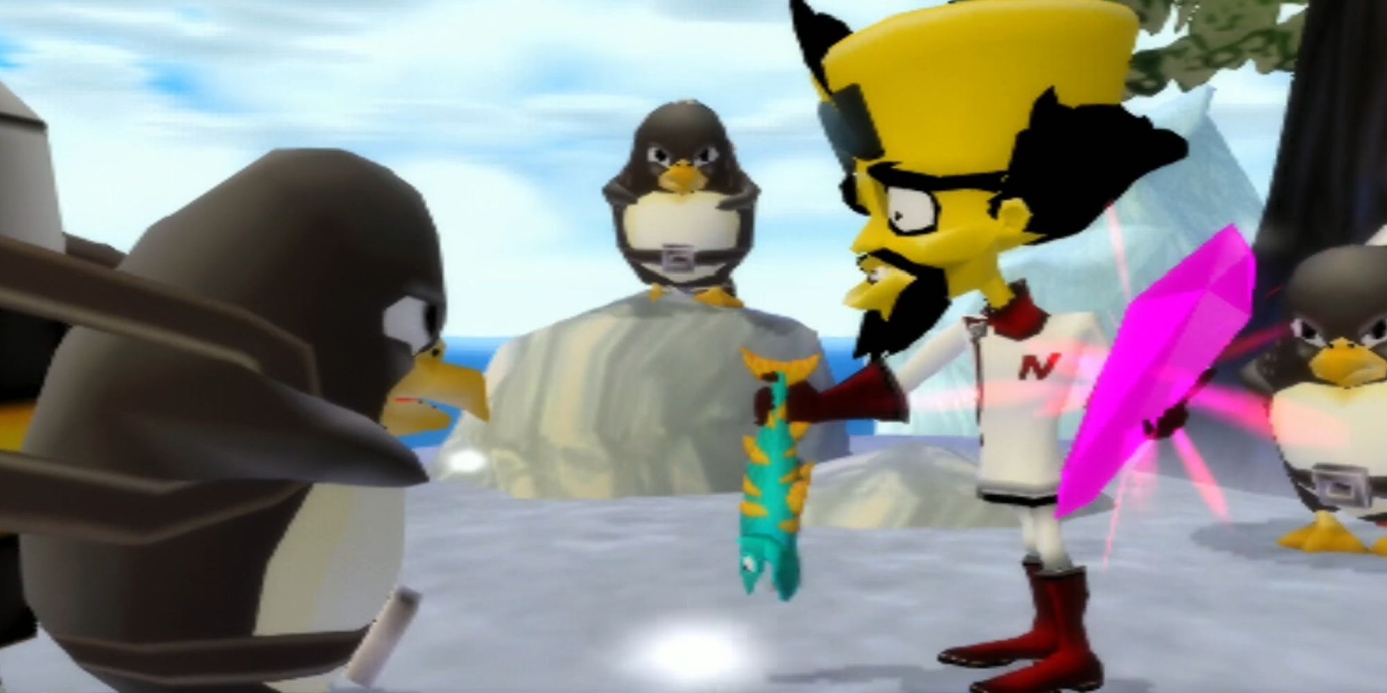 Cortex negotiates with his penguin minions.