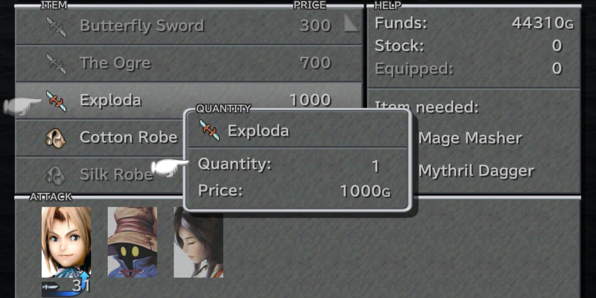 Crafting Exploda in Final Fantasy 9