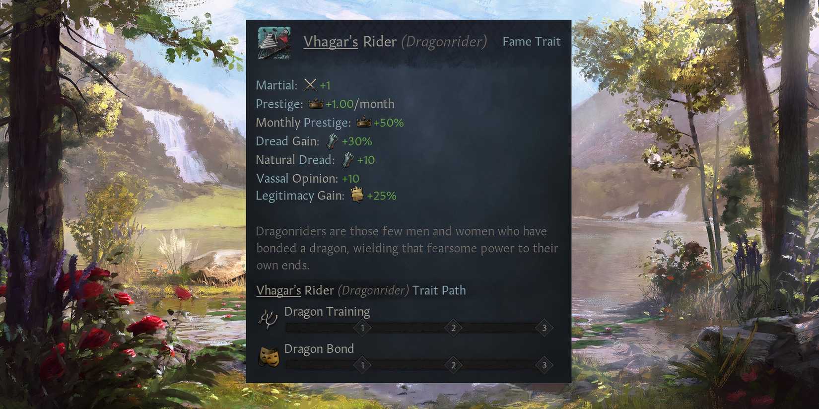 Crusader Kings 3 CK3 AGOT Dragonrider Trait