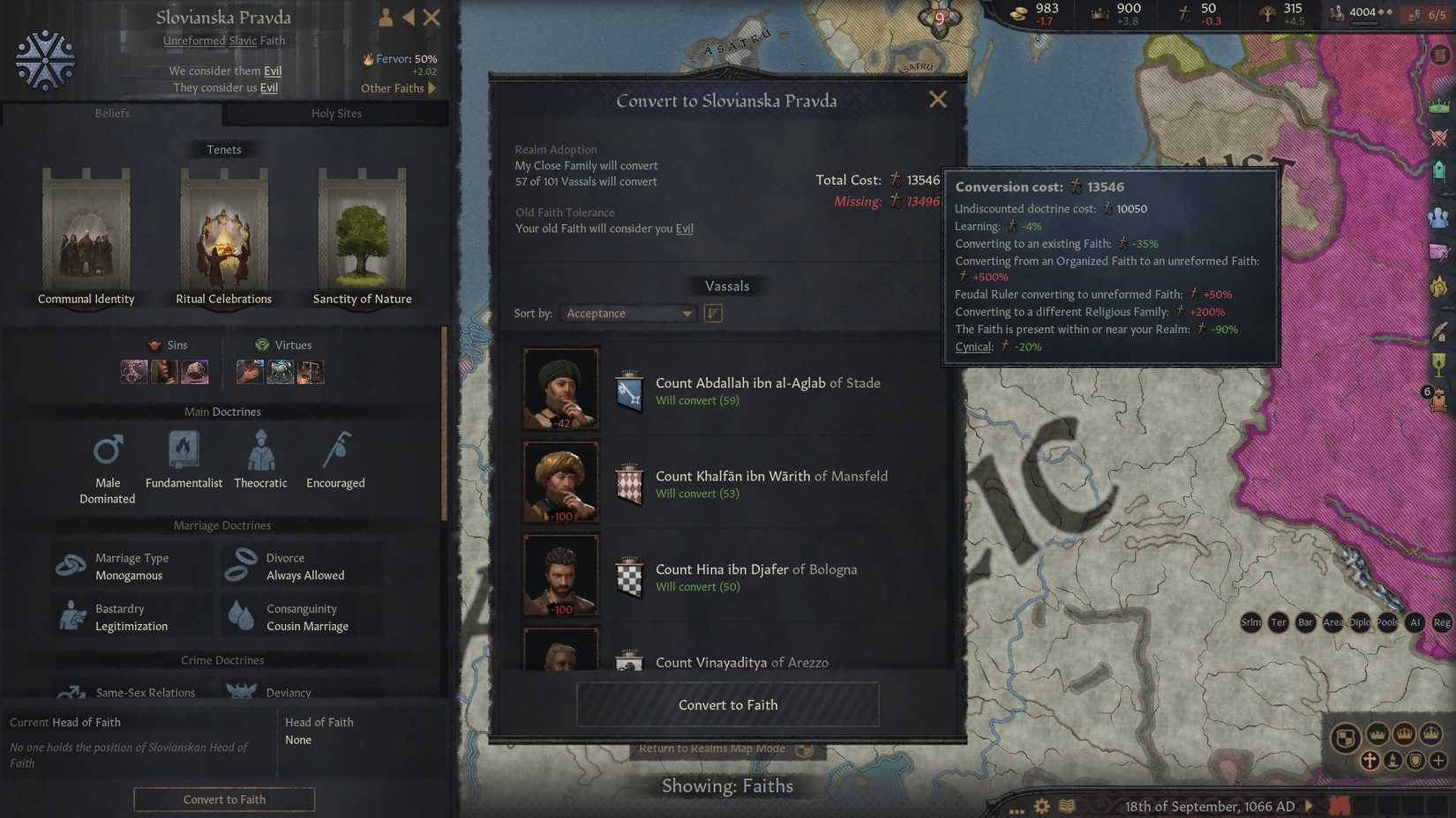 A list of conversion modifiers in Crusader Kings 3.
