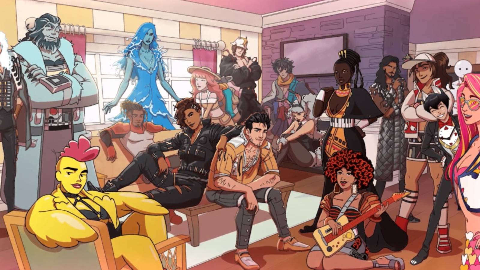 date everything characters group photo