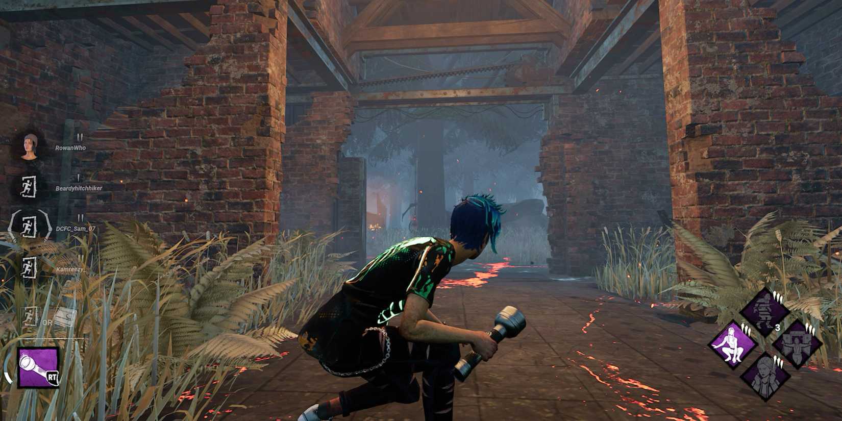 nea crouching at exit gate