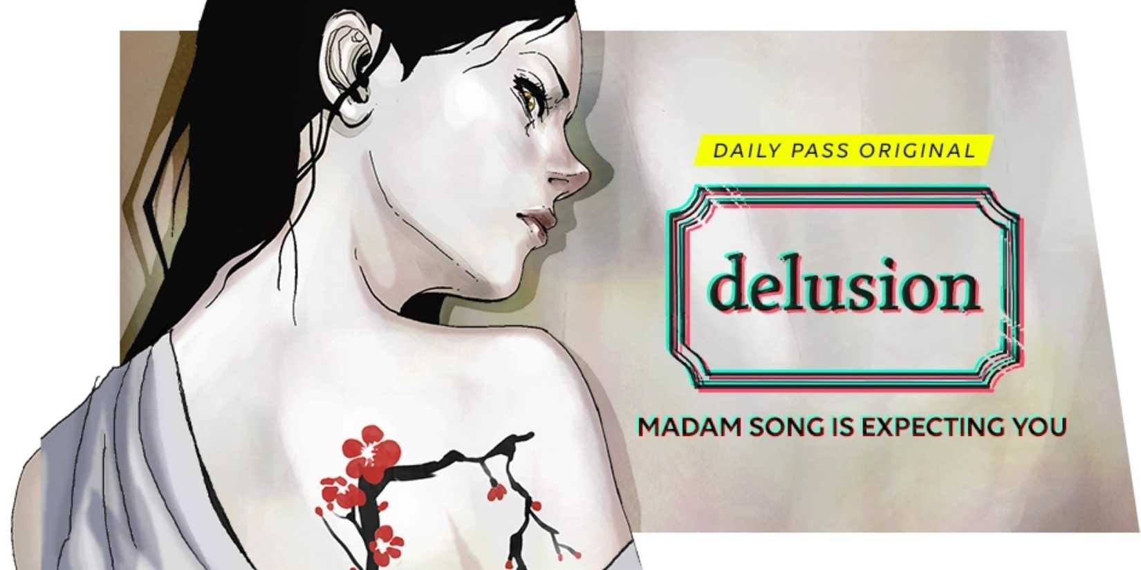 Madam Song In Delusion with a flower tattoo on her back.