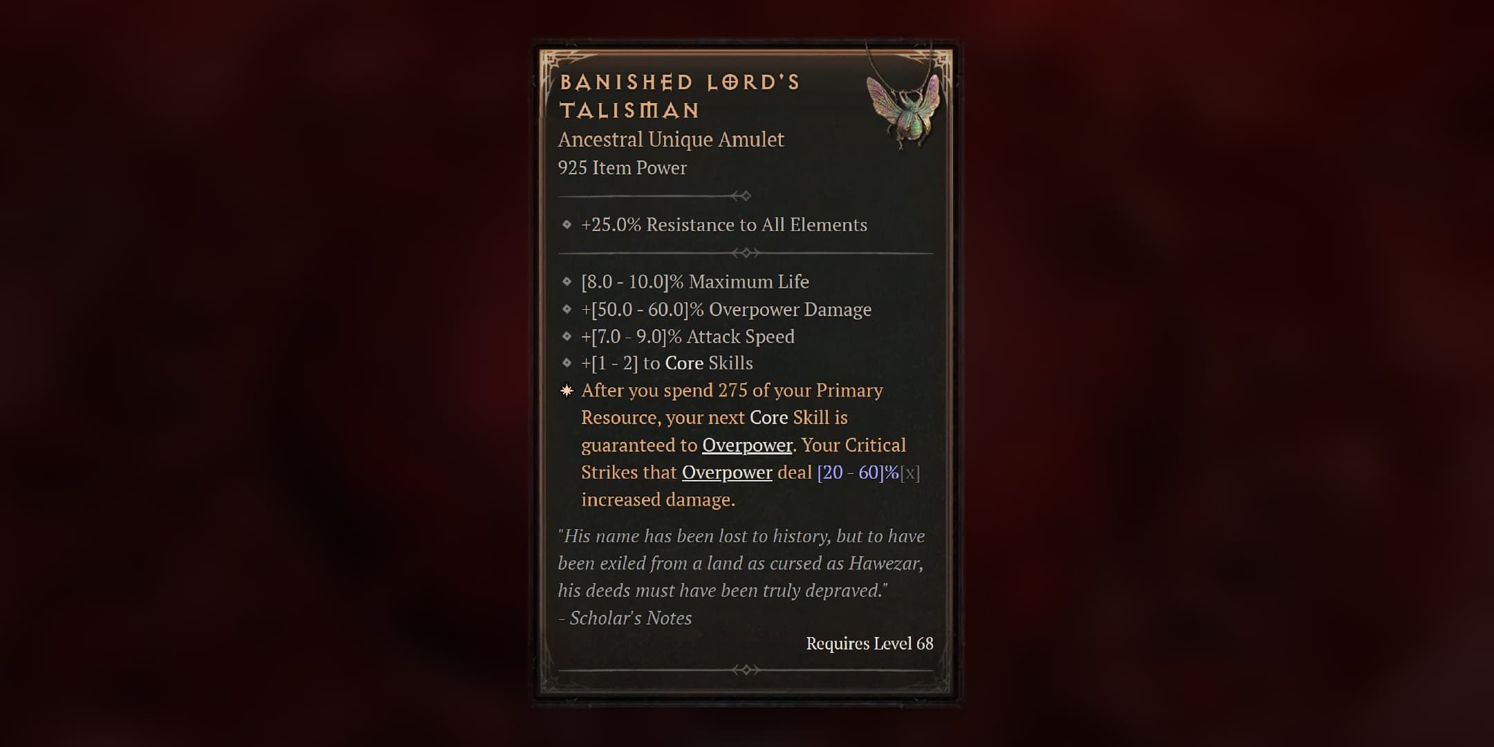 Diablo 4: How to Get Banished Lord's Talisman Unique