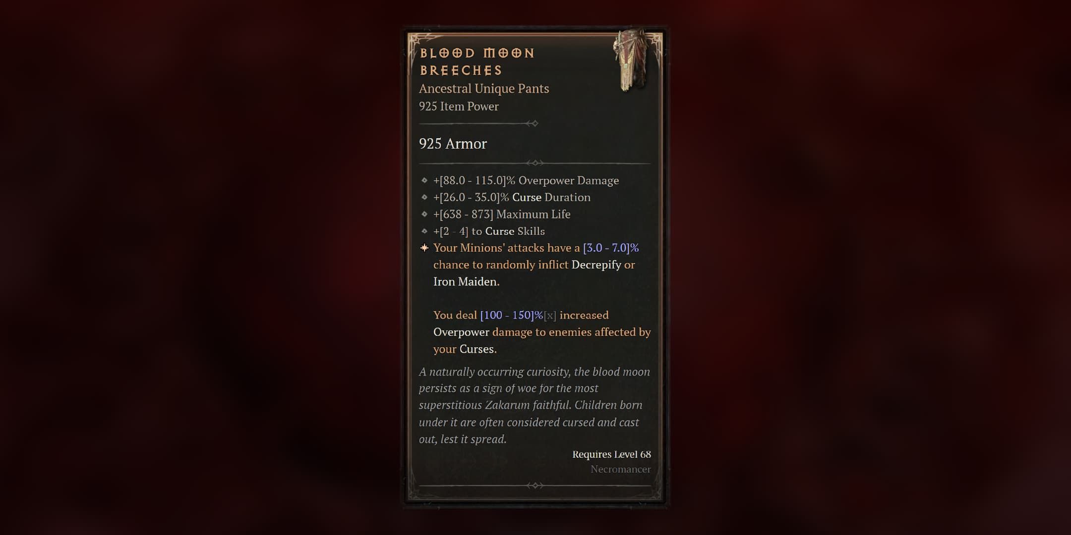 Diablo 4: How To Get Blood Moon Breeches (Unique)