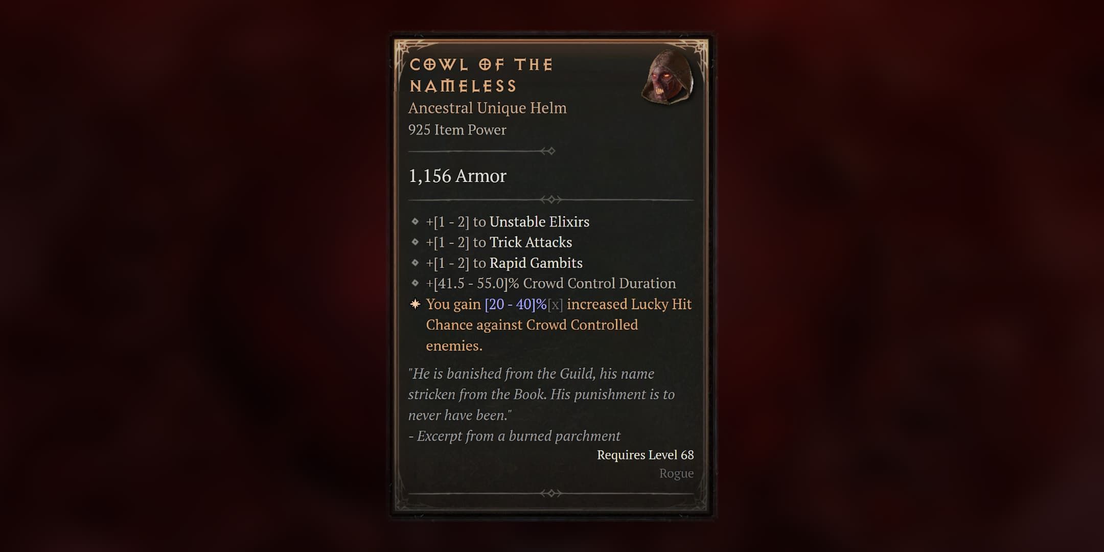 Diablo 4: How to Get the Cowl of the Nameless Unique