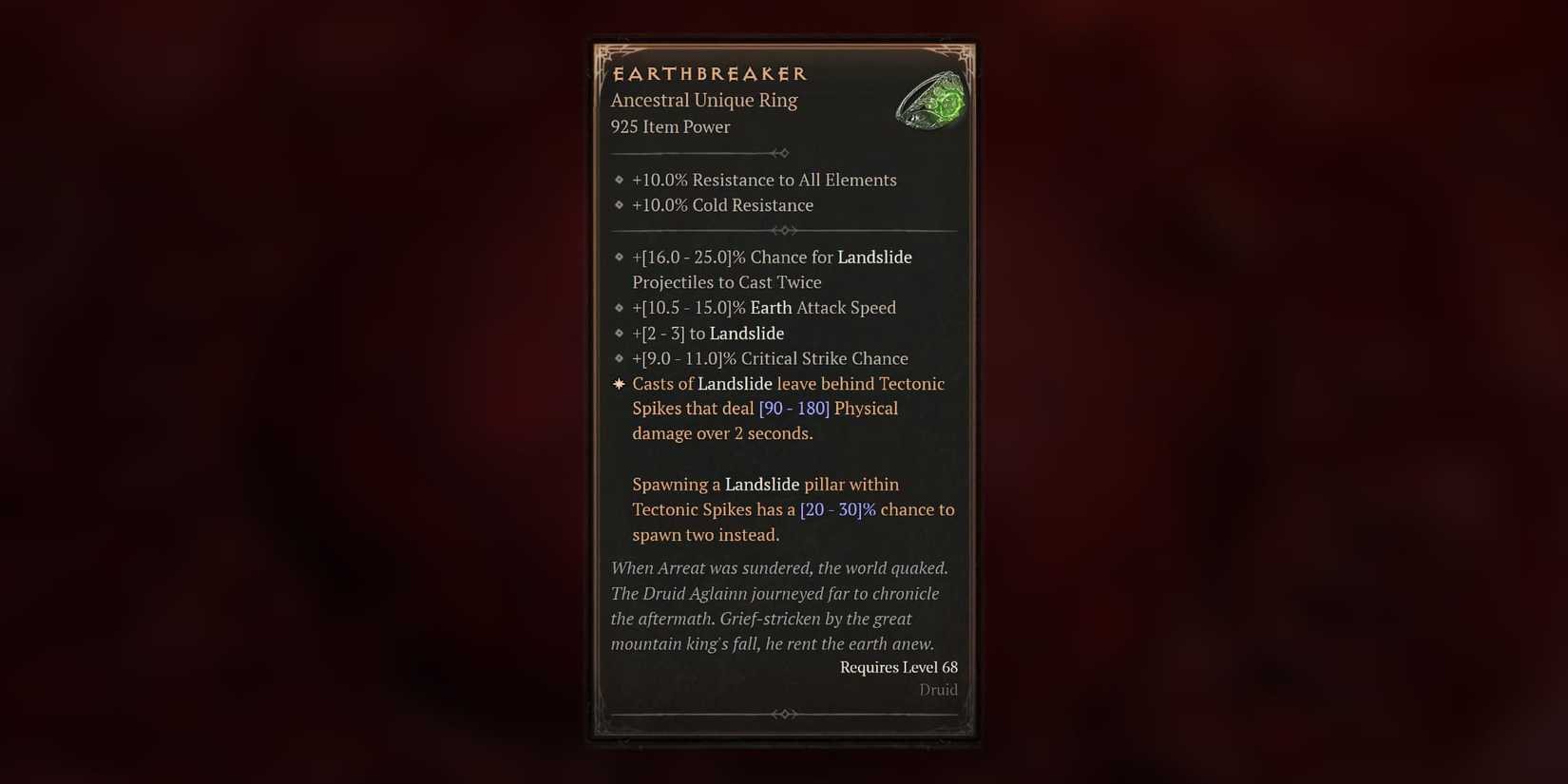Diablo 4 Earthbreaker Stats