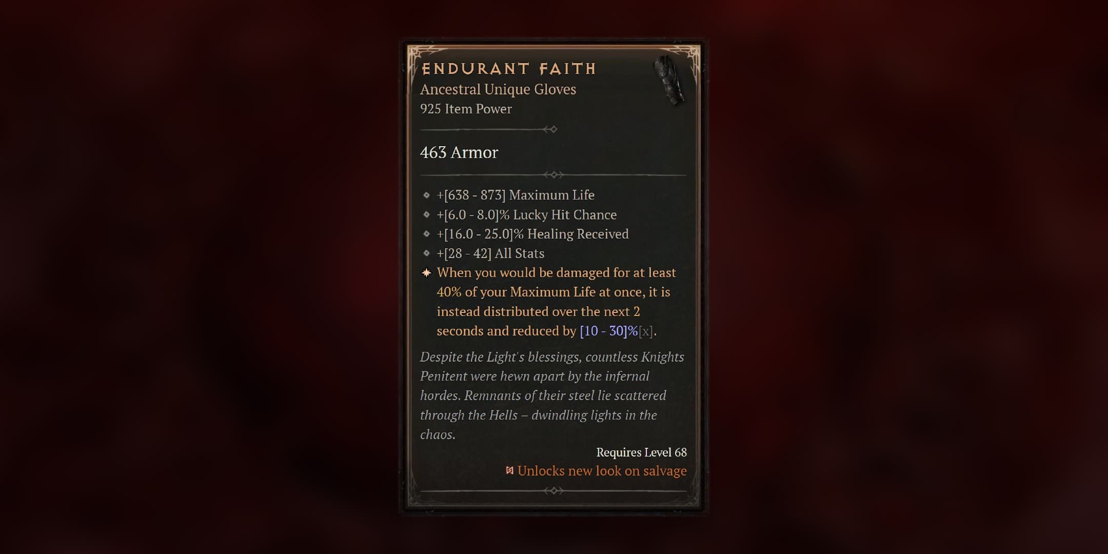 Diablo 4: How to Get Endurant Faith Unique