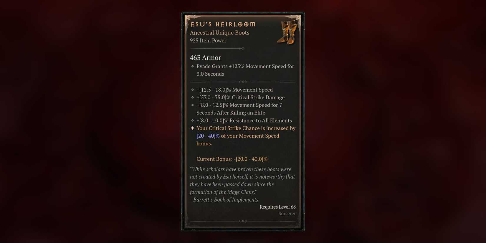 Diablo 4 Esu's Heirloom Stats