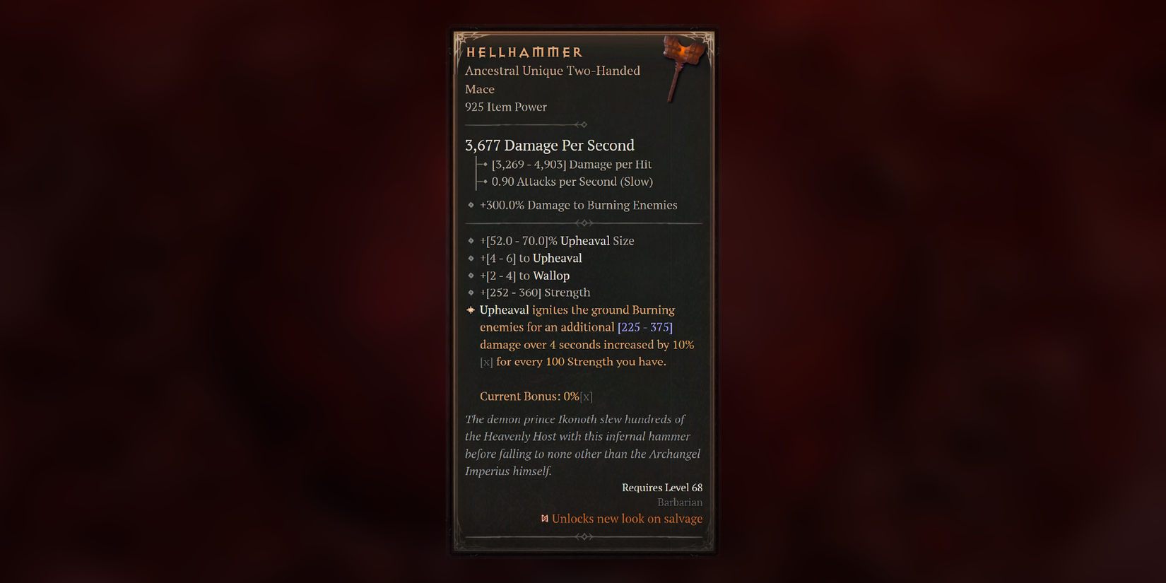 Diablo 4 Hellhammer Stats