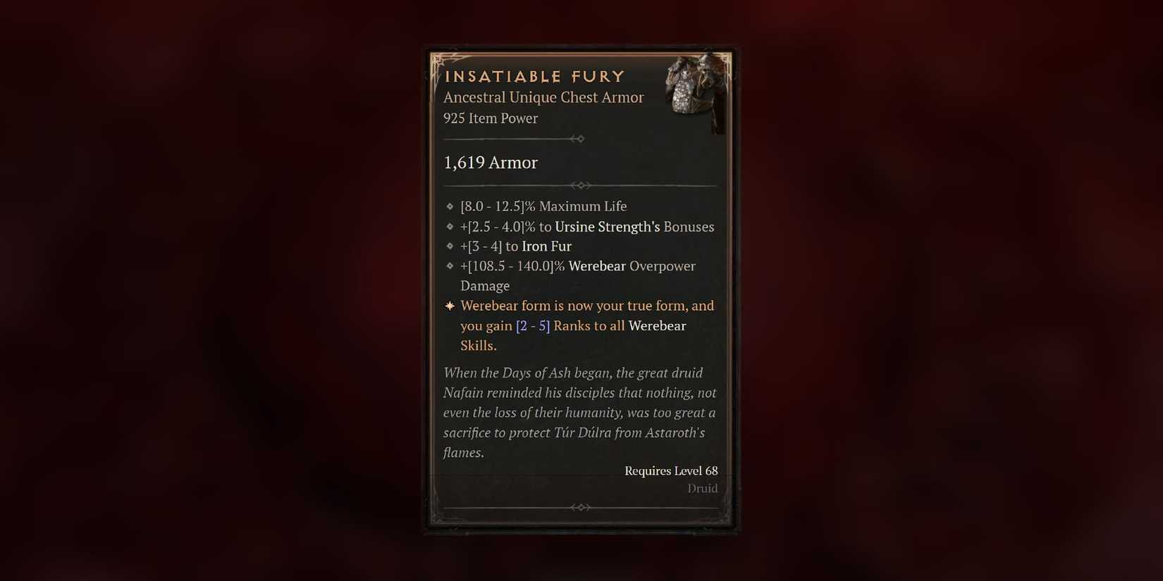 Diablo 4 Insatiable Fury Stats