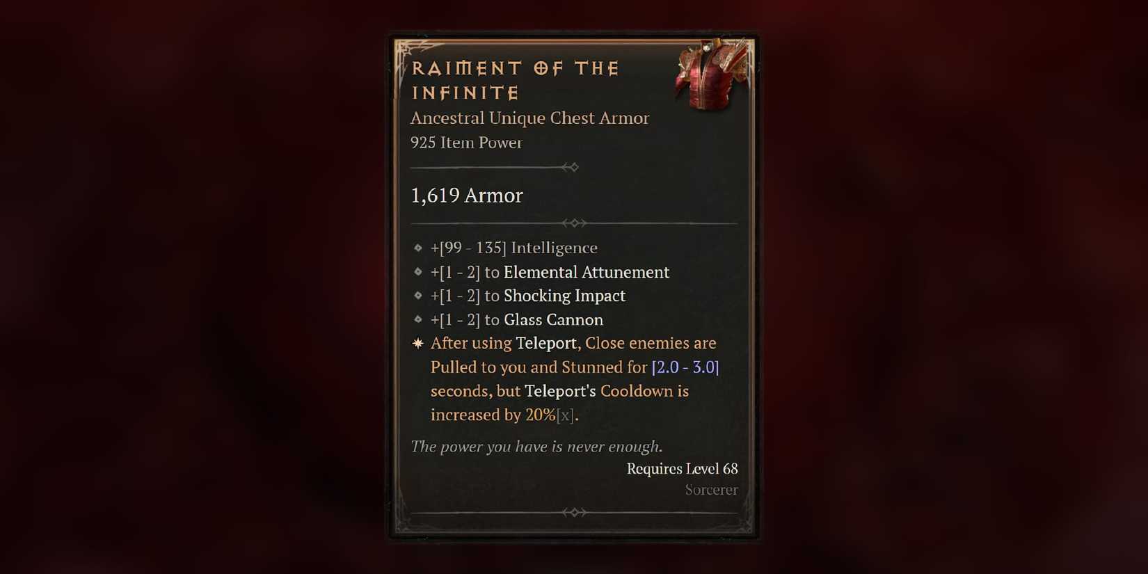 Diablo 4 Raiment of the Infinite Stats
