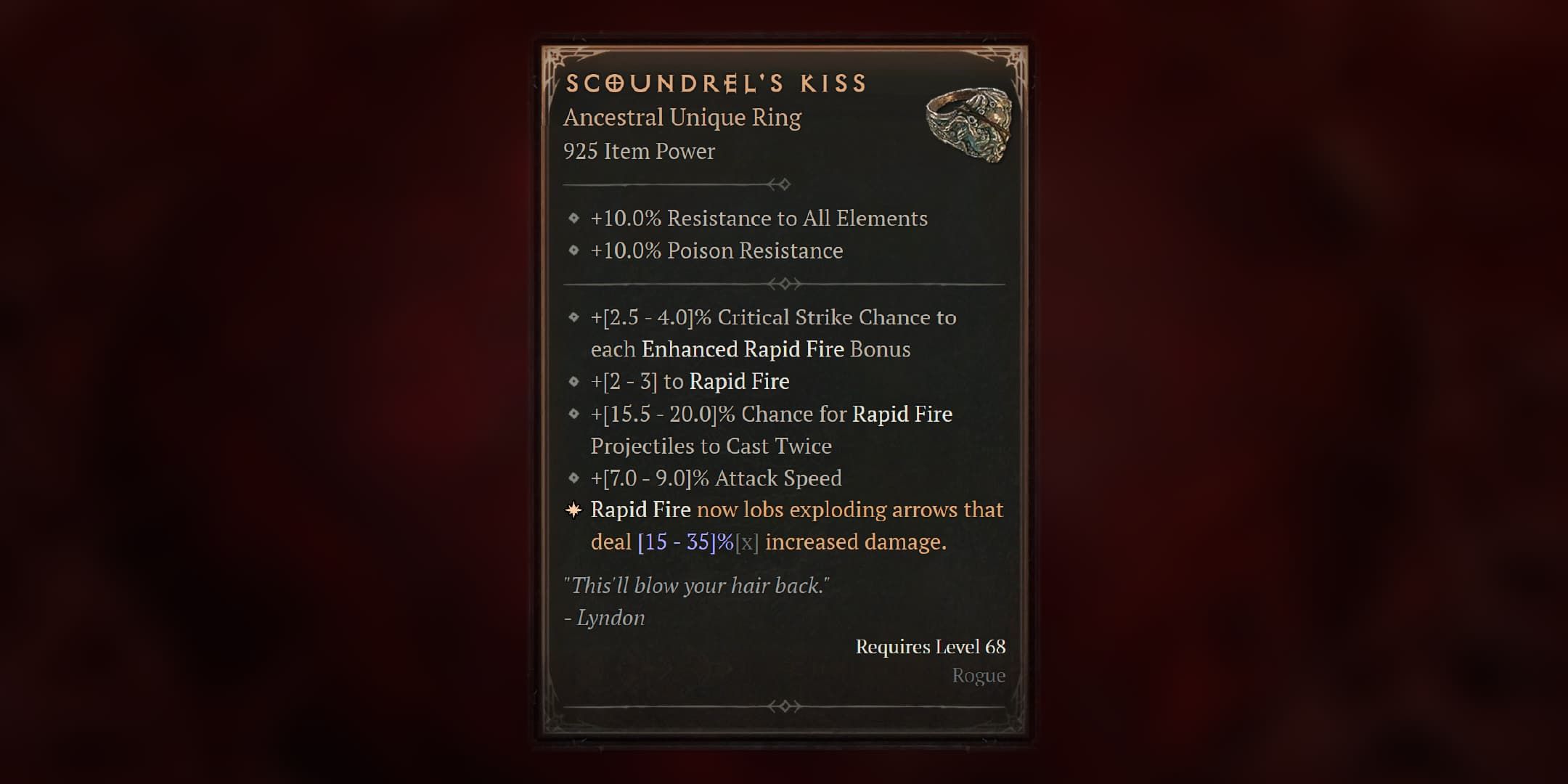 Diablo 4: How to Get Scoundrel's Kiss Unique