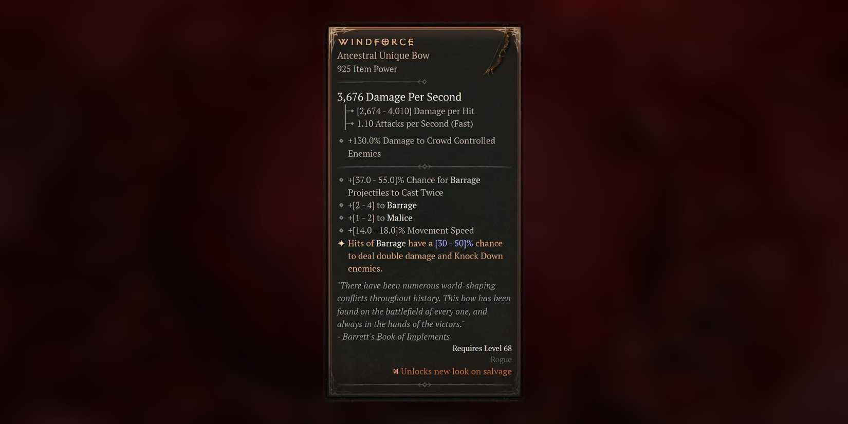 Diablo 4 Windforce Stats