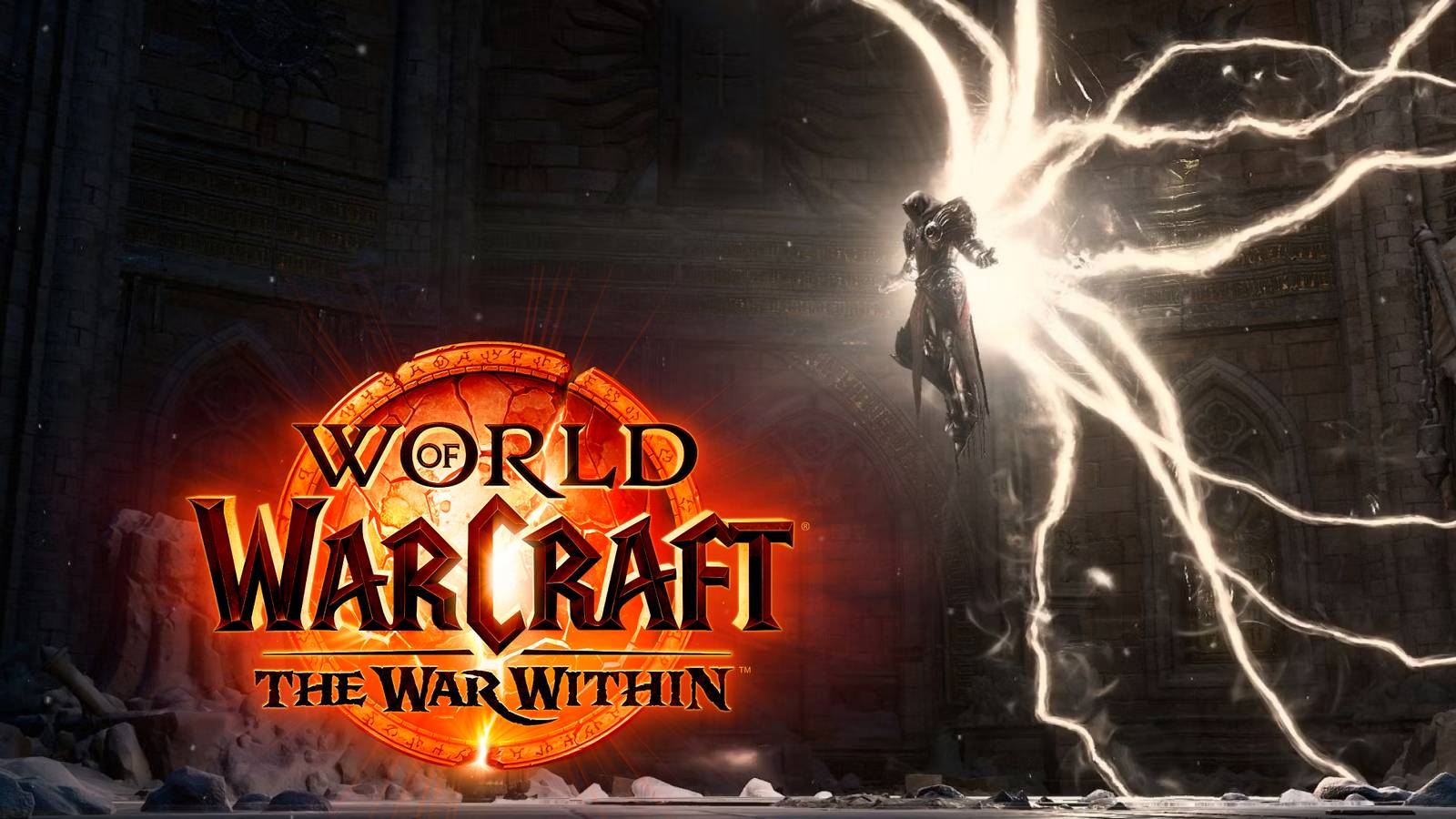 inarius flying over the WoW The War Within logo