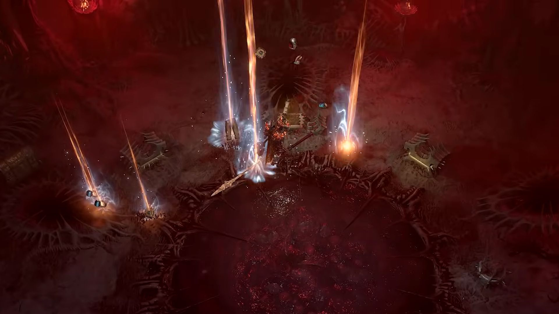 Getting loot in the Infernal Hordes mode from the Diablo 4 Season 5 trailer