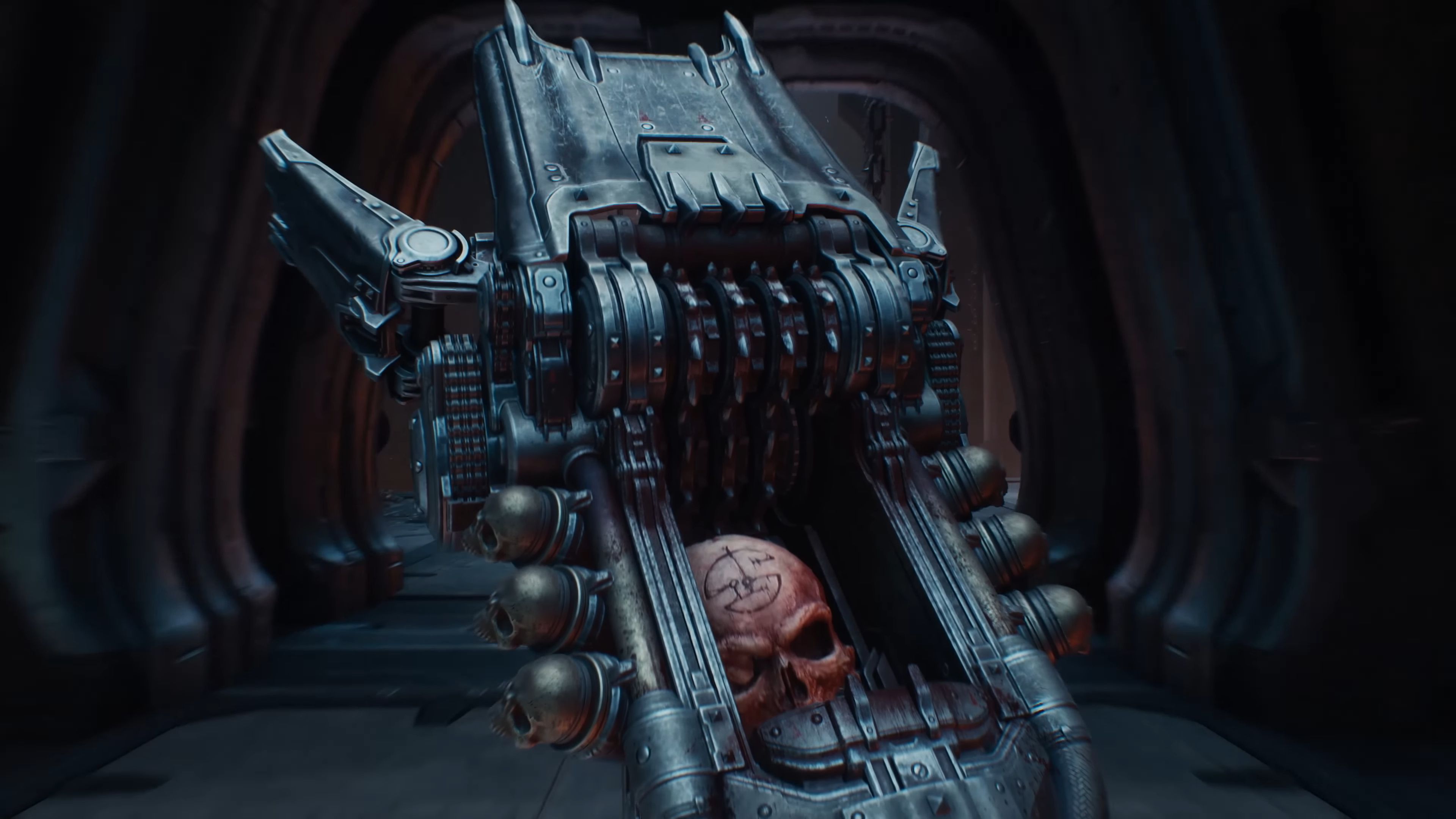 A weapon that fires bone fragments in the reveal trailer for Doom: The Dark Ages