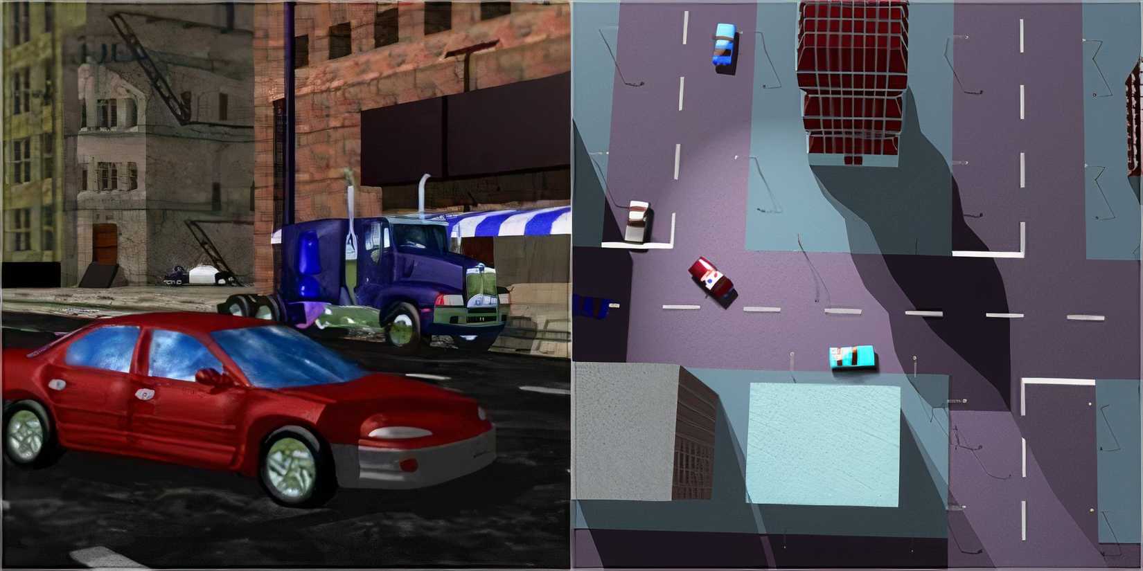 Early prototype renders of cars in Race'n'Chase