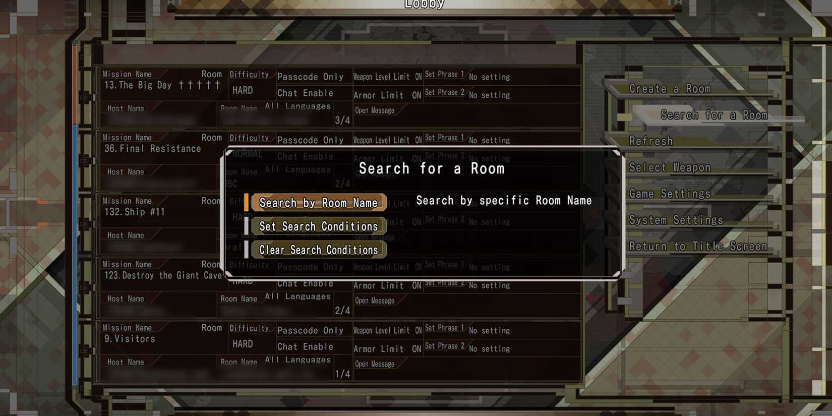 Earth Defense Force 6 - Searching for an Online Room