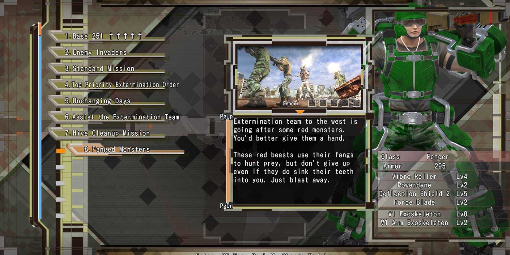 Earth Defense Force 6 - Selecting A Mission