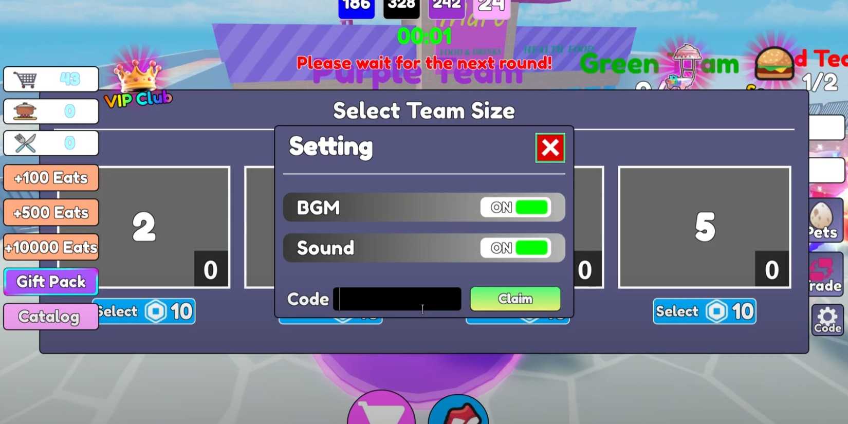 Eat Same Color Food Challenge the codes tab