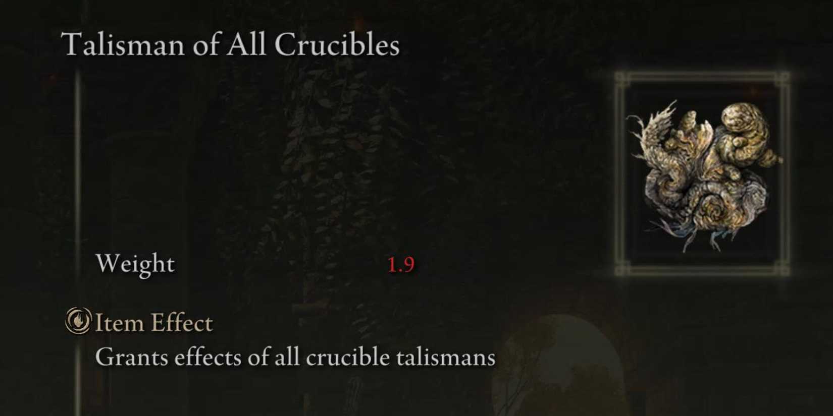 Elden Ring Shadow of the Erdtree Talisman Of All Crucibles