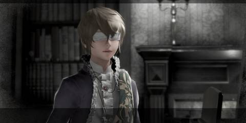 Emil with a blindfold on his eyes in Nier Replicant