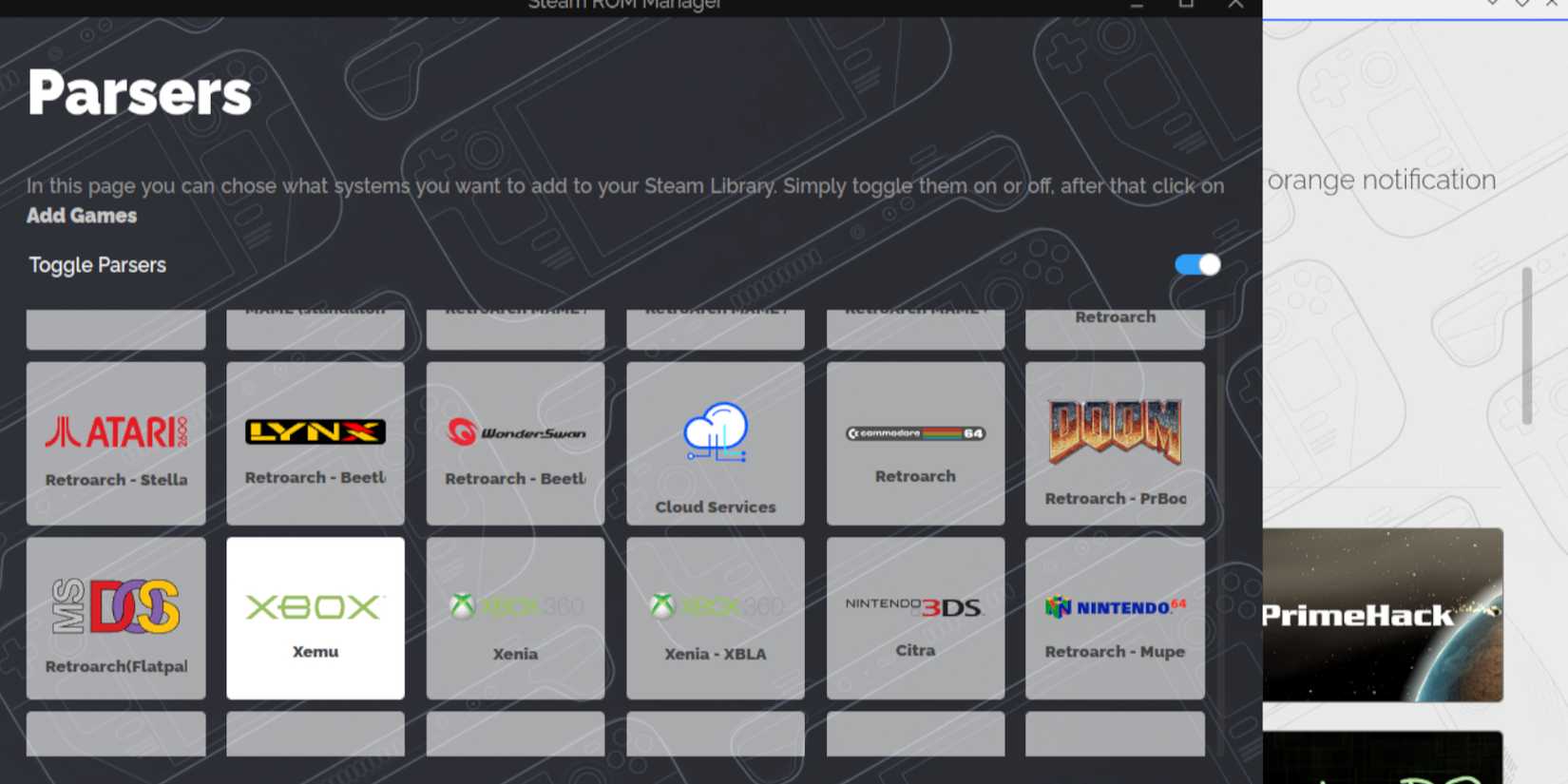 EmuDeck Xbox Xemu Parser on the Steam Deck