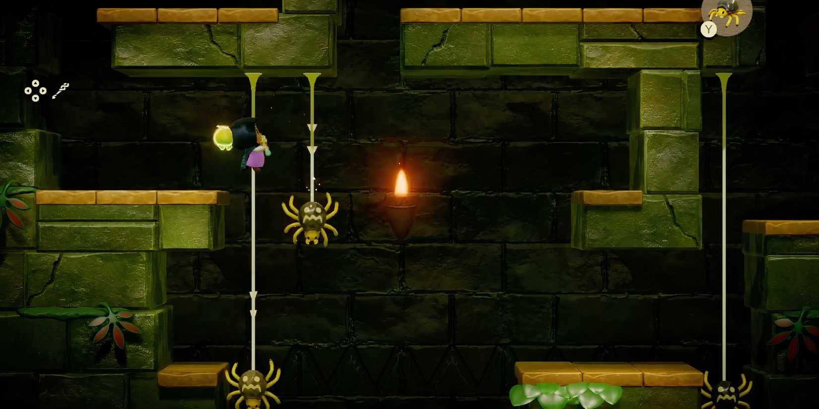 Exploring a cave in 2D in The Legend of Zelda Echoes of Wisdom