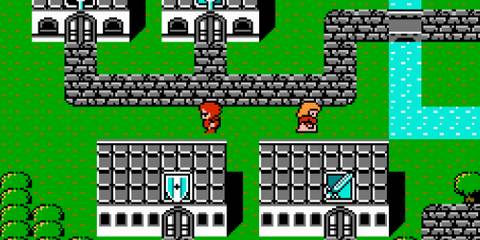 Exploring a town in Final Fantasy 3 (NES)