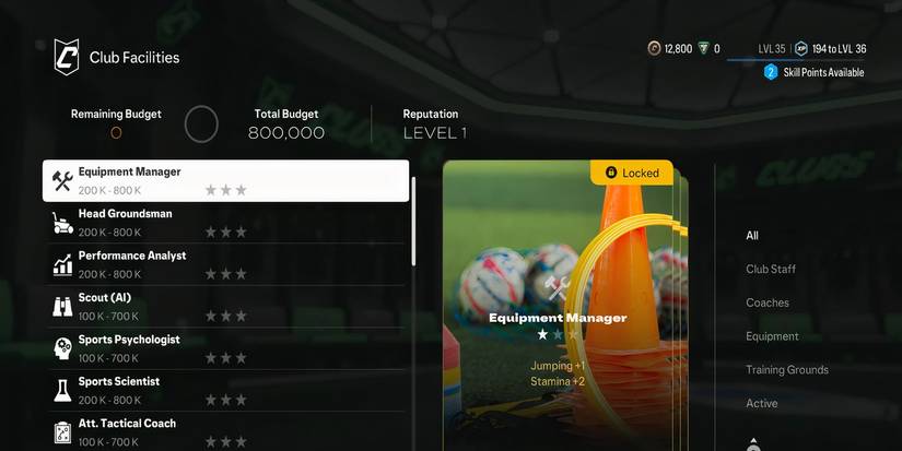 Facilities in Pro Clubs in EA Sports FC 25
