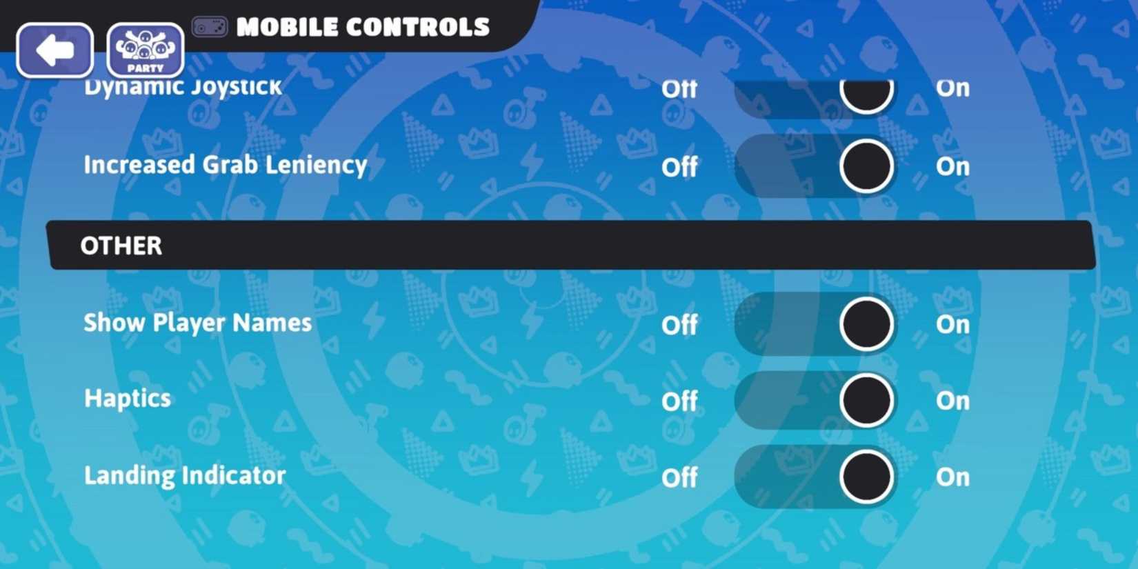 crossplay settings in fall guys mobile.