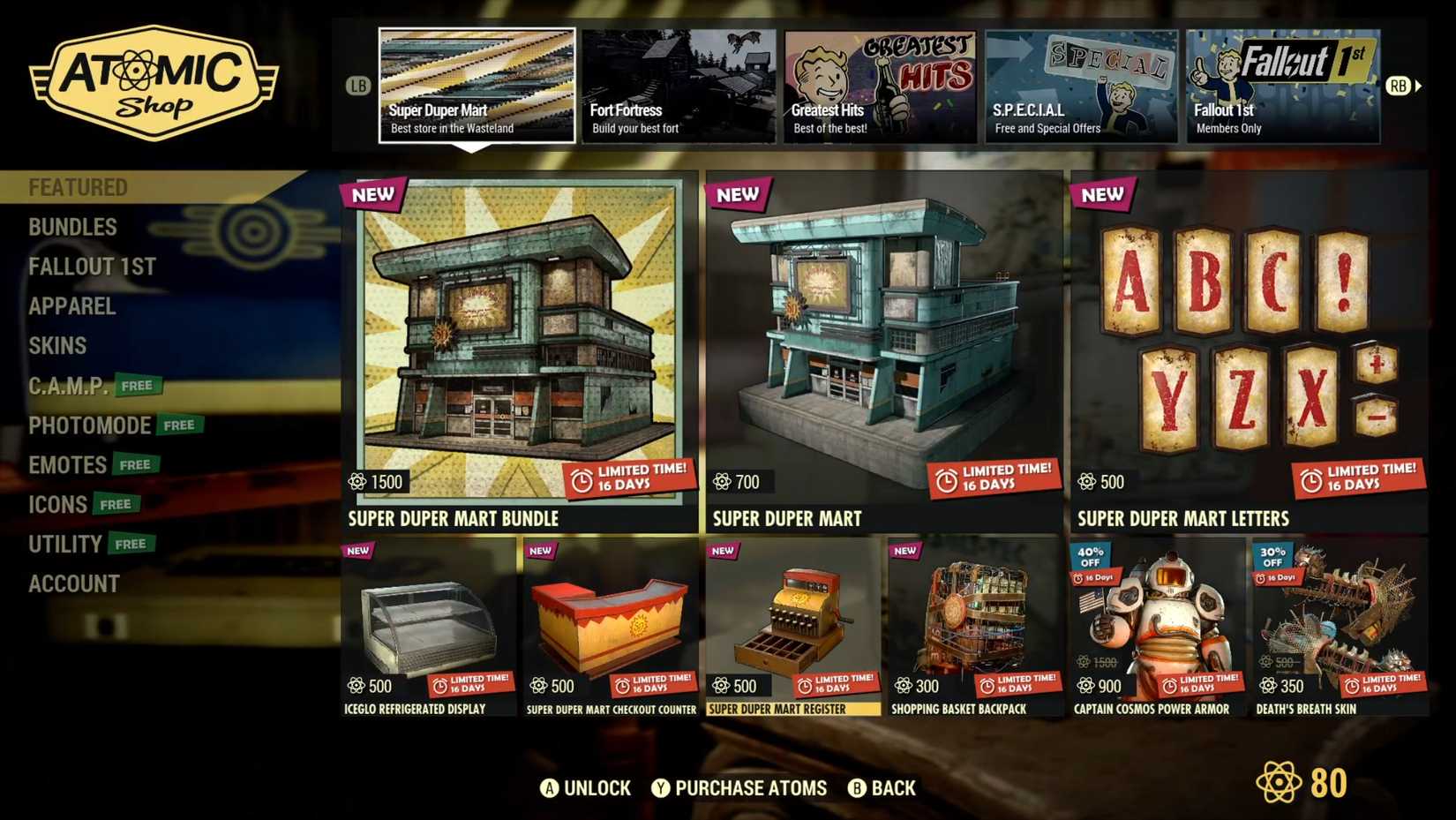 Image of the Super Duper Mart bundle in the shop in Fallout 76