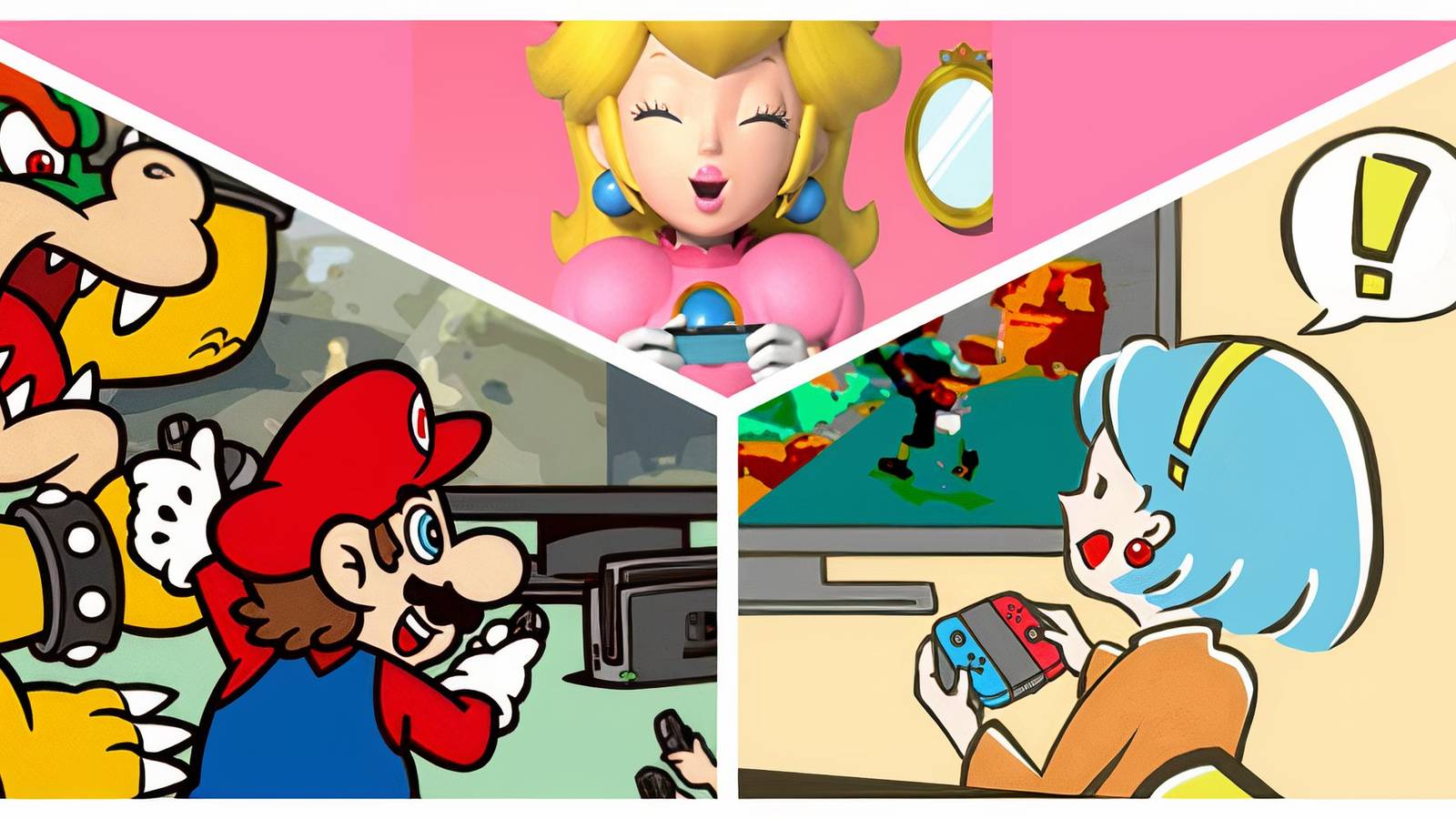 Mario, Bowser, Peach, and Amelia on Switch