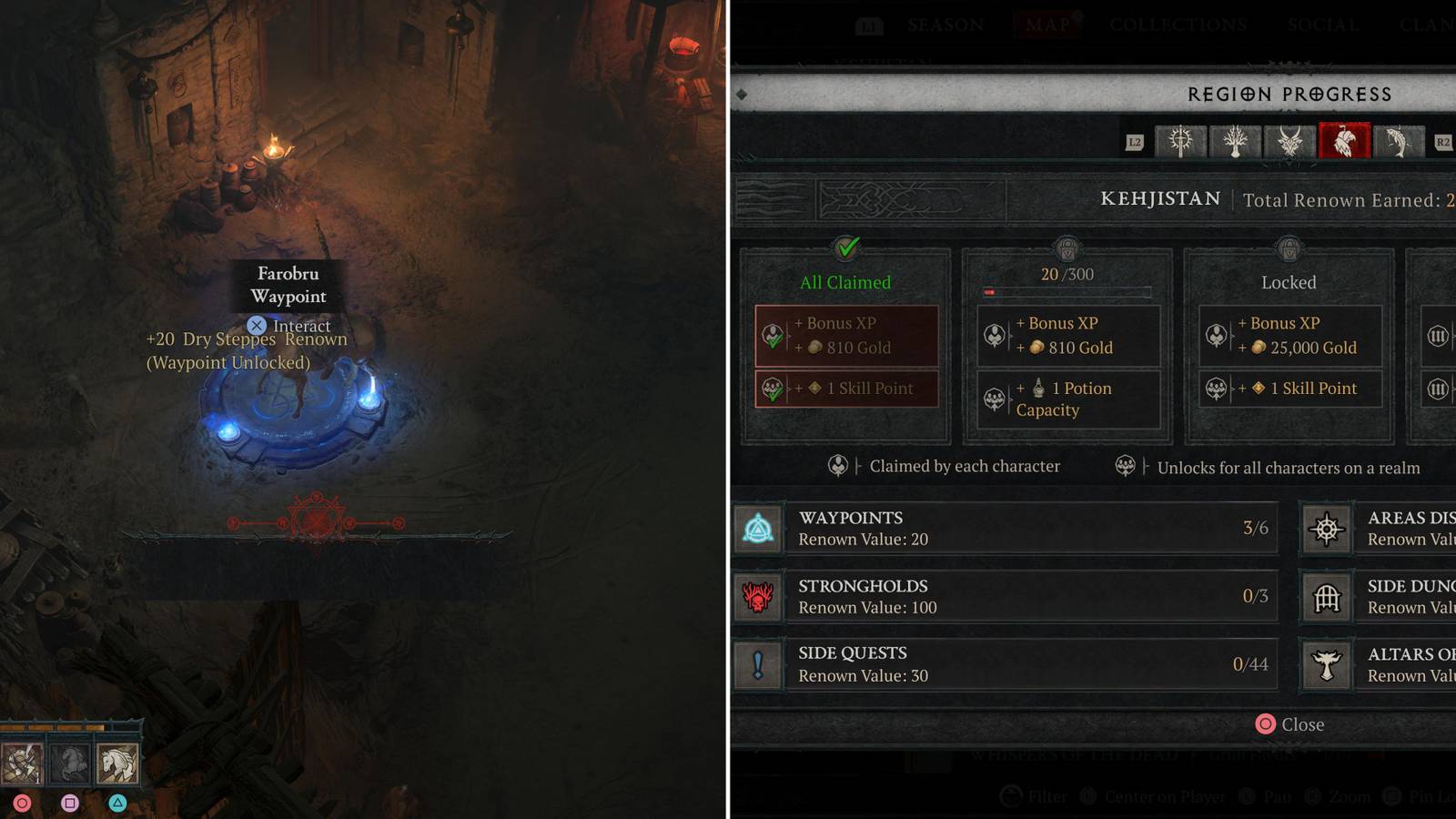 The Player Earning Renown & The Renown Reward Menu 