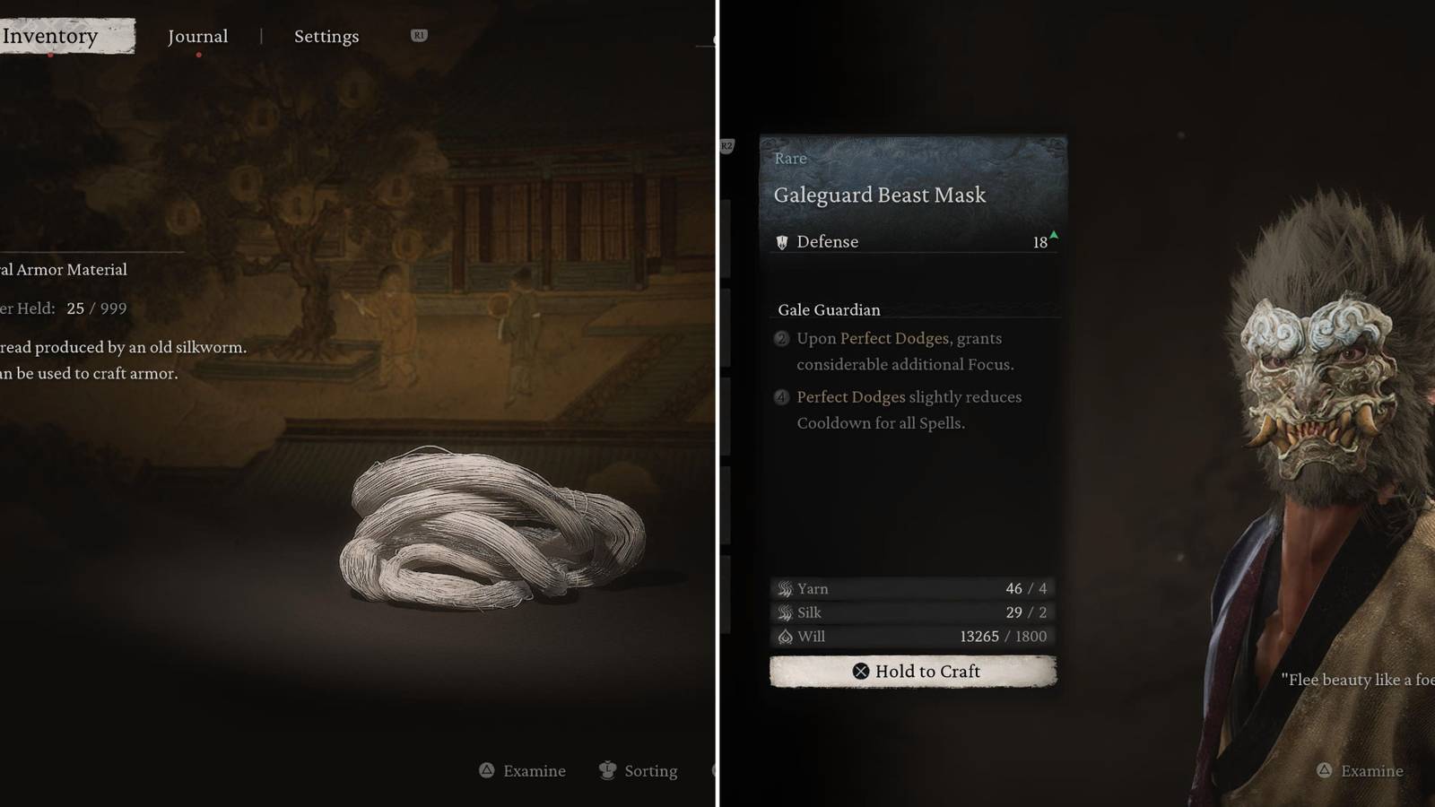 Silk In The Inventory & The Player Crafting Armor 