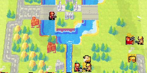 Fighting a battle in Advance Wars Dual Strike