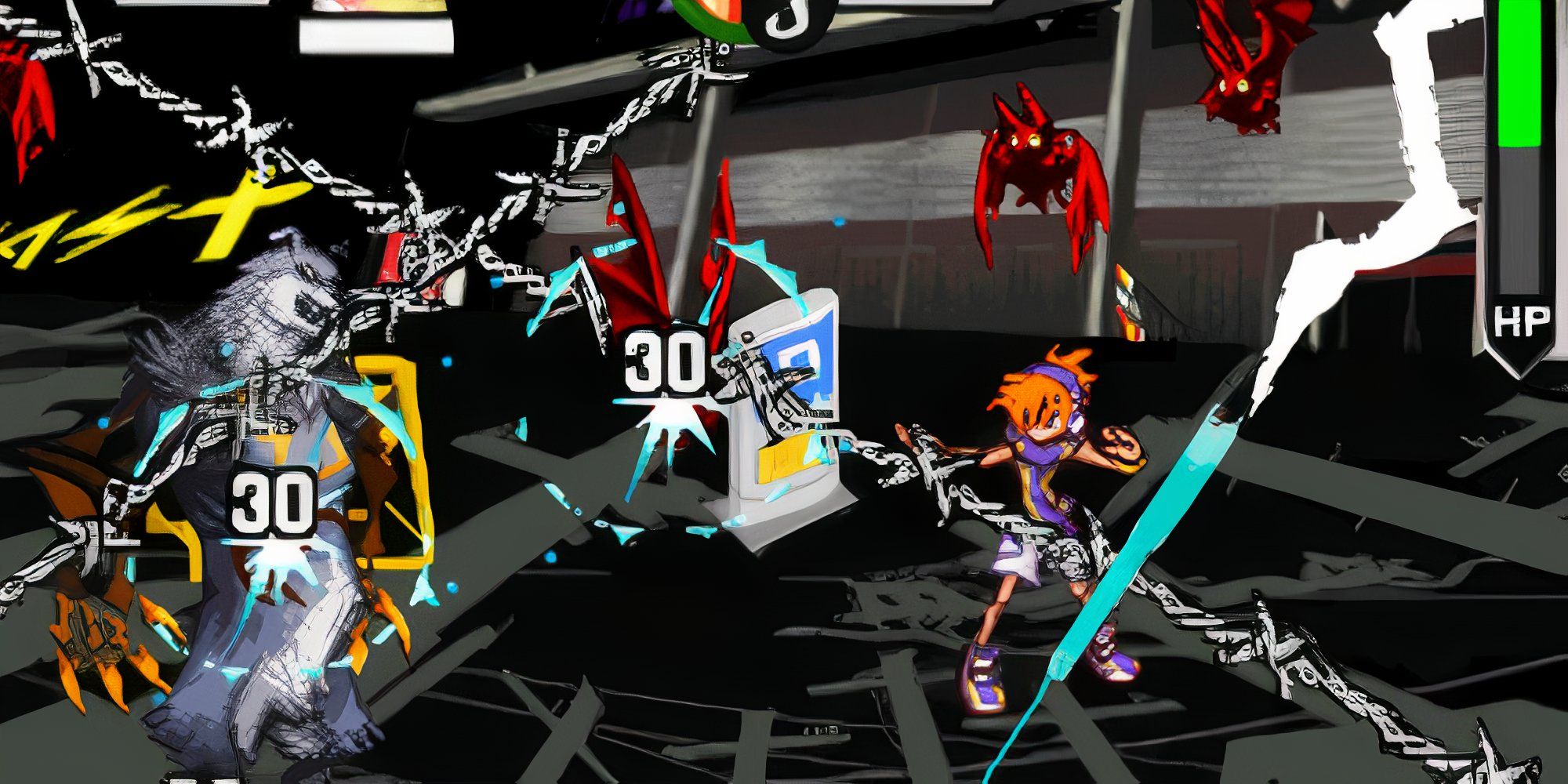 Fighting a battle in The World Ends With You (DS)