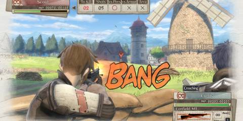 Fighting a battle in Valkyria Chronicles 4